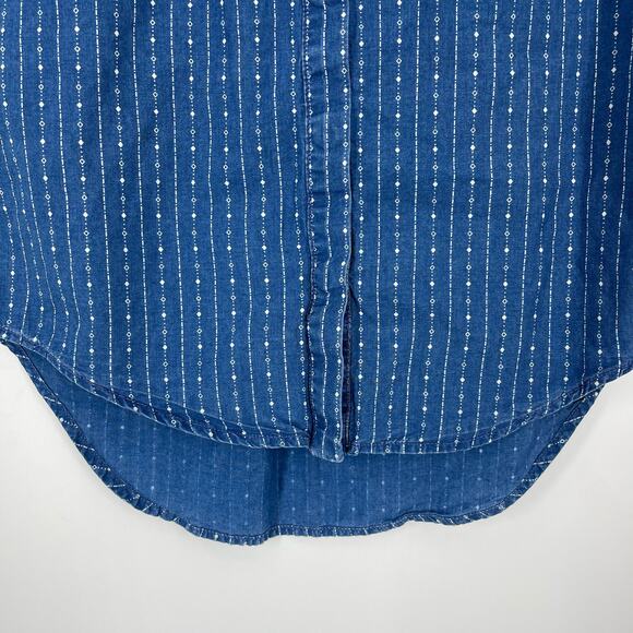 Madewell 100% Cotton Sleeveless Chambray Blouse Blue Women's Size XS - Picture 3 of 8